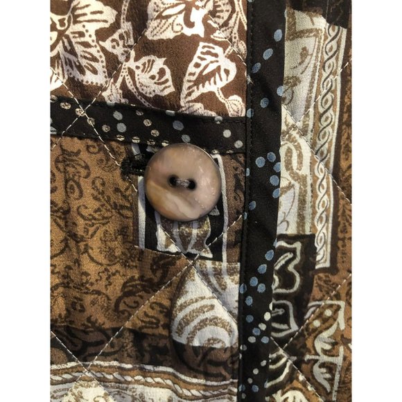 KOOS of Course Sz L Reversible Quilted Abstract Lightweight Silk Jacket - Picture 5 of 8